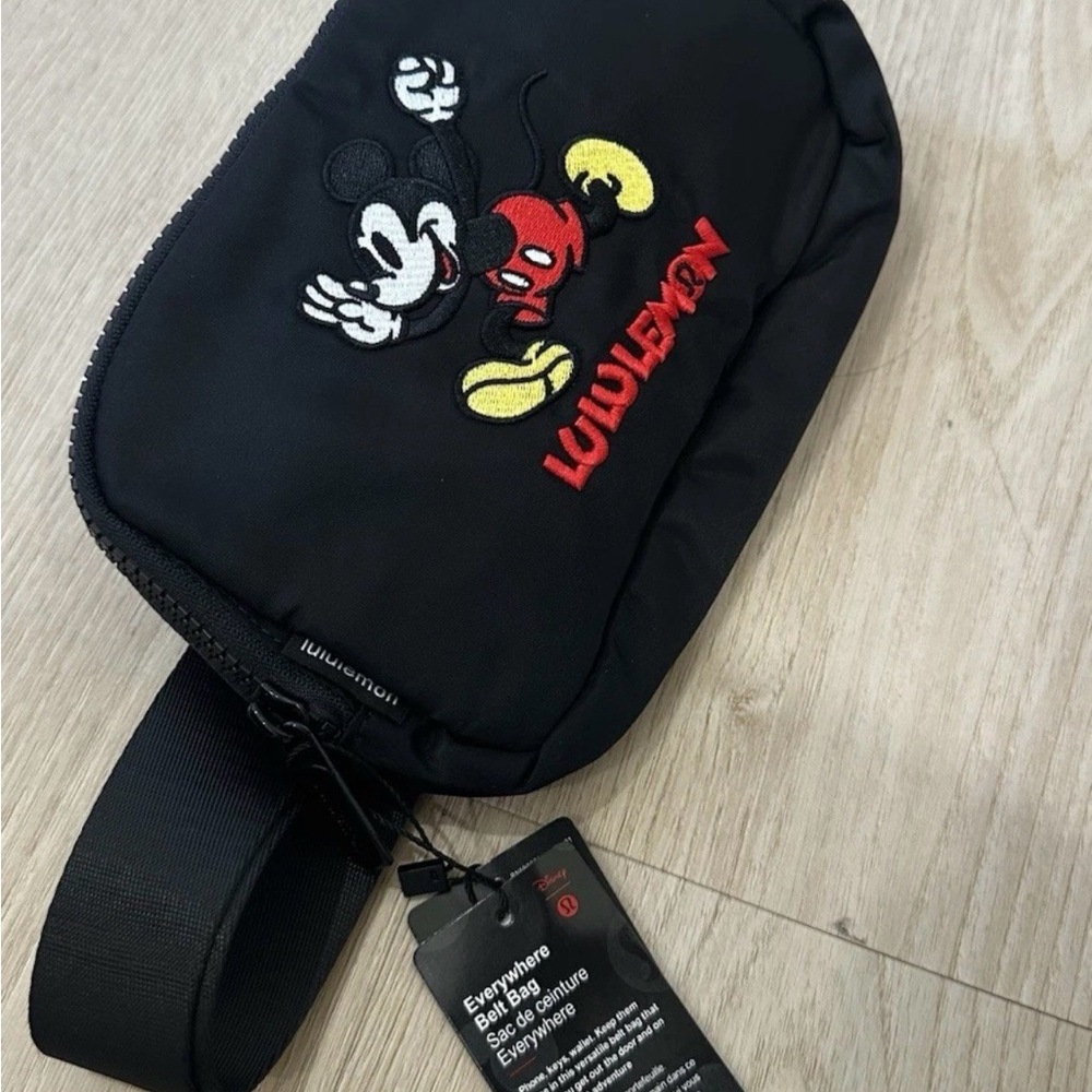 lululemon athletica Black Belt Bag with Mickey Mouse Design